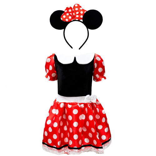 Rødt musekostume 3-4 år 1 stk.