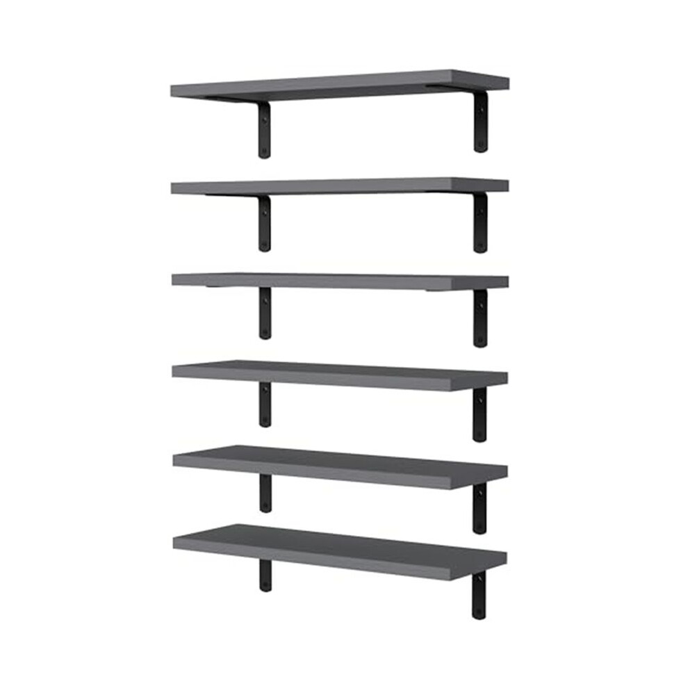 Floating Shelves,Wooden Floating Shelves For Wall Decor, Wall Mounted Floating Bathroom Shelf For Storage Grey 6033373372874