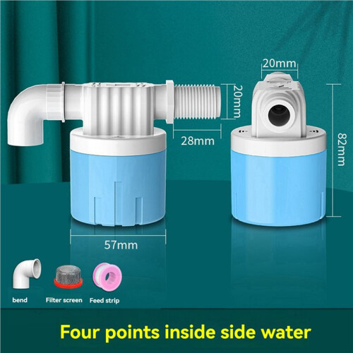 4pcs Automatic Float Valve Water Level Control  Horizontal Inflow Installed Inside Tower Tank Side Water Inlet 2
