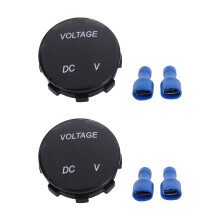 2X Universal Digital Monitor Voltmeter Waterproof Voltage Meter LED for 12V-24V Car Motorcycle Auto Truck