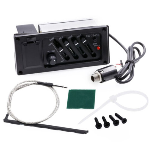 5X 4-Bands EQ Equalizer Piezo Pickup för EQ-7545R Pre-Amp Akustisk Gitarr Preamp Tuner 1