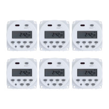 6X 12V Digital LCD Power Programmable Timer Relay 16A Amps