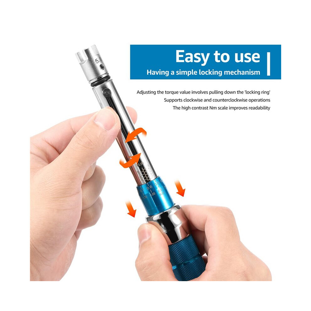 2X Spoke Torque Wrench, 2-10 Nm Motorcycle Spoke Wrench Set, Steel Torque Wheel Spoke Spanner With Box, 5.0-6.8Mm 6032831522615