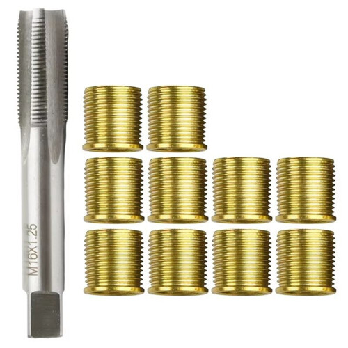 2X Thread Repair Kit M16X1.25 Thread Tap M14X1.25 Thread Inserts for Restoring Damaged Threads Car Pro Coil Tool 1