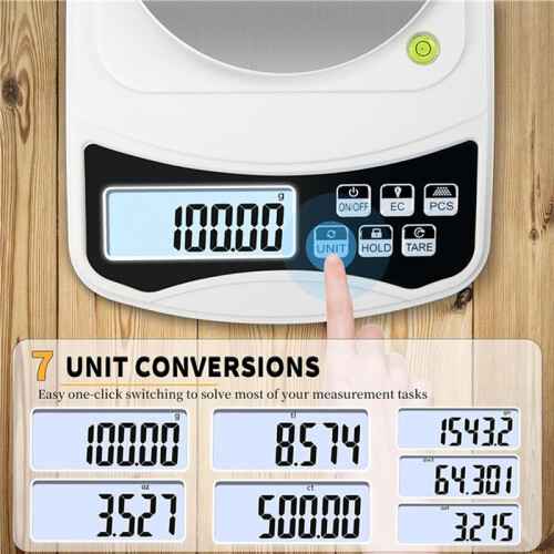 2X Digital Lab Scale, Gram-Scale 1000G 0.01GAccuracy, Multi-Function High Precision Electronic Scale with 100G Weight 2