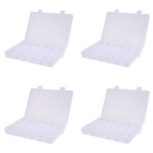 4X 24 Compartments Plastic Box Case Jewelry Bead Storage Container Organizer
