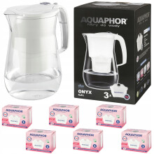 Aquaphor Onyx 2,8L filterkande + 6 patroner, hvid