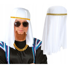 Arabisk turban Araba-tørklæde Keffiyeh-ørkenprins Sheikh-karnevalskostumebal
