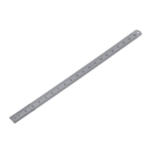 6X Double Side Scale Stainless Steel Straight Ruler Measuring Tool 50cm 2