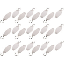 96 Pcs Vintage Motel Keychain DIY Blank Hotel Keychains Heat Transfer Blank Keychains Bulk Sublimation (White)