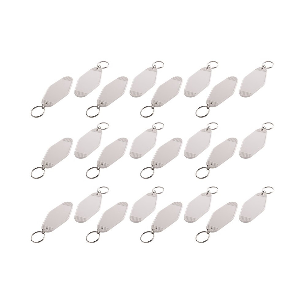 96 Pcs Vintage Motel Keychain Diy Blank Hotel Keychains Heat Transfer Blank Keychains Bulk Sublimation (White) 6031700148963