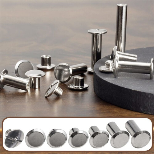 Chicago Screw Leather Rivets Assorted Screw Rivets M5 Chicago Binding Screws for Decorating PU  Belts(220PCS)A 1
