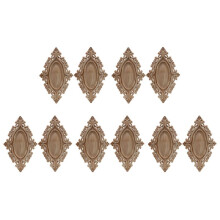 10X Unpainted European Clear Wood-Carved Applique Onlay Picture Frame Discs Decor Wooden for Wedding Door Home 25 X 15cm
