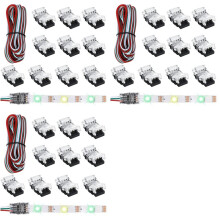 33 Stuks Tunable 3 Pin LED Strip Connectors 10Mm LED Strip Licht Connectors LED Strip Connector Terminal voor WS2811