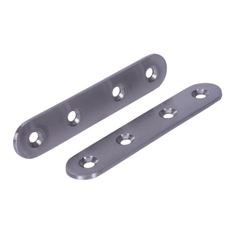 Flat Stainless Steel Repair Mending Fixing Plate Brackets Support 12Pcs 1