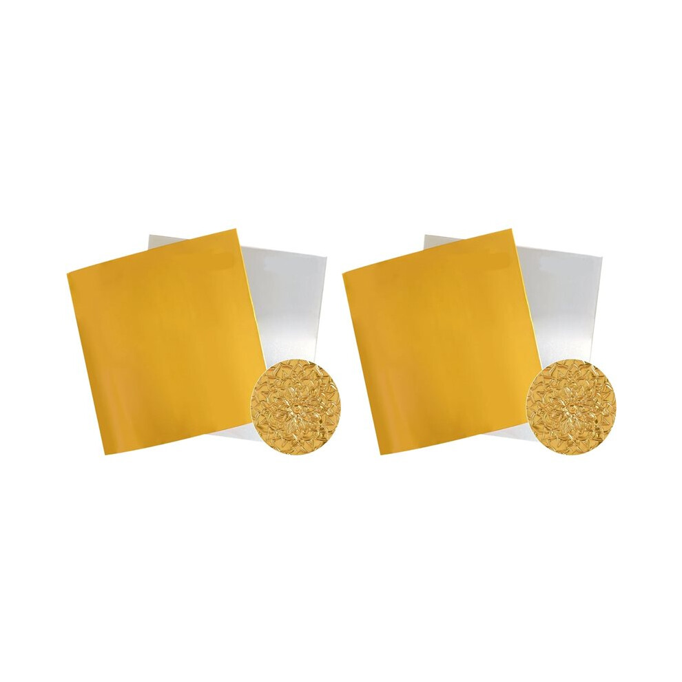 Embossing Foil Sheets, Gold & Silver 40 Pack 6X6in Aluminum Metal For Crafts, Tooling, Engraving, Card Making & Decor 6031666903149
