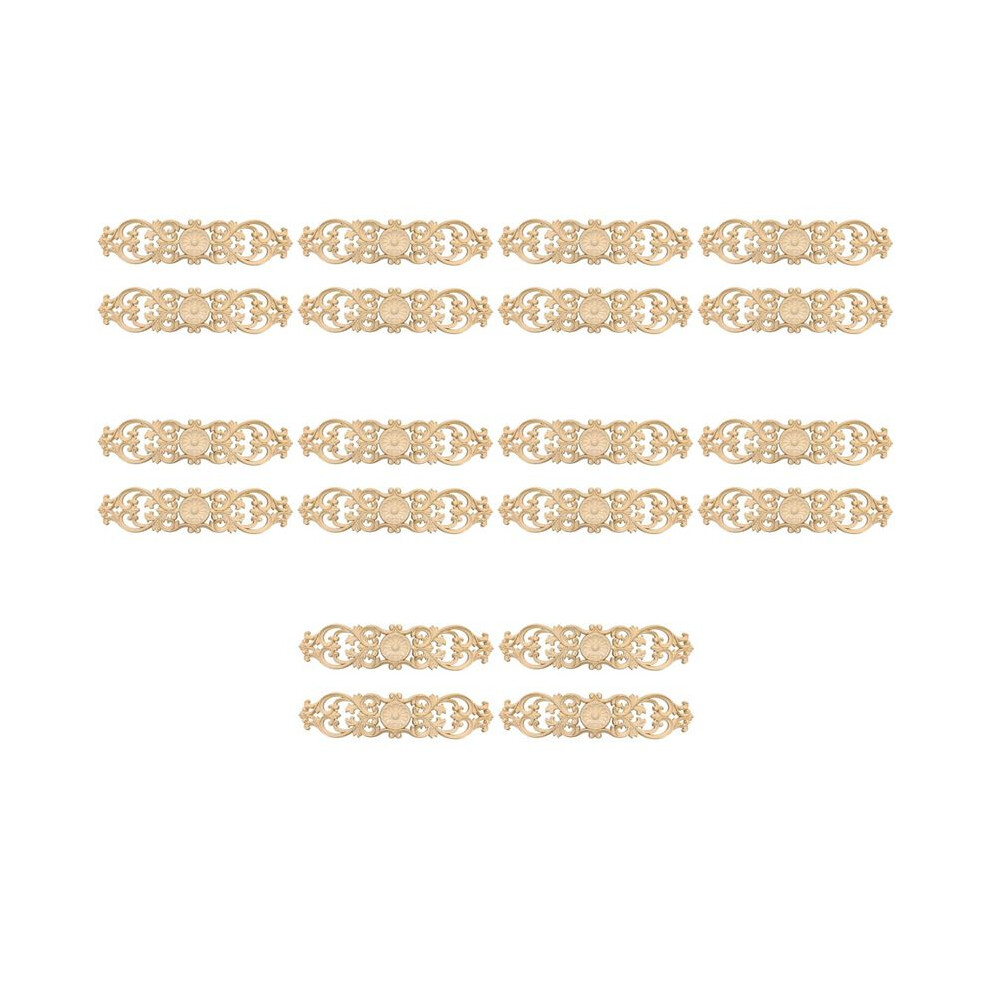 20Pcs 30Cmx7cm Woodcarving Decals Carved Corner Flower Home Decoration Cabinet Door Patch Onlay Wood Applique 6033232291742