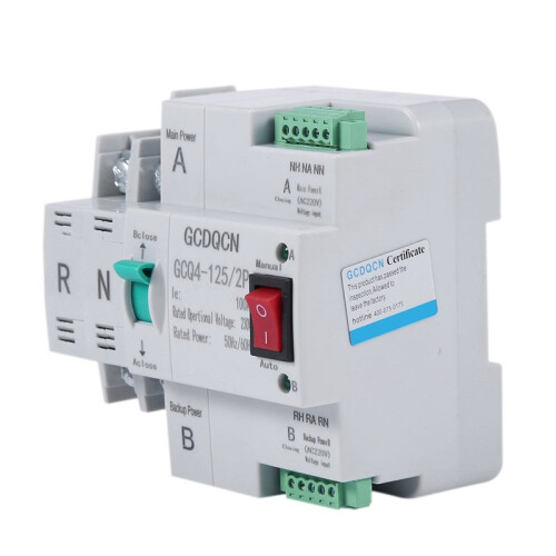 3X Dual-Power Automatic Transfer  2P 100A Household 35mm Rail Installation 2