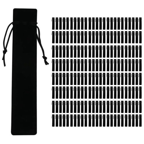 1000 Stück Schwarzer Samt Stift Beutel Hülsen Halter Einzelner Stift Beutel Tasche Bleistift Beutel