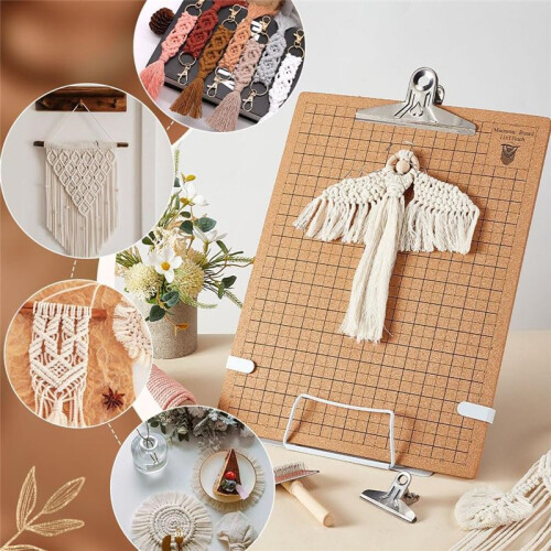 Macrame Board Set, Macrame Board and Metal Adjustable Stand, Macrame Supplies Double Sided Grid Macrame Project Board 2