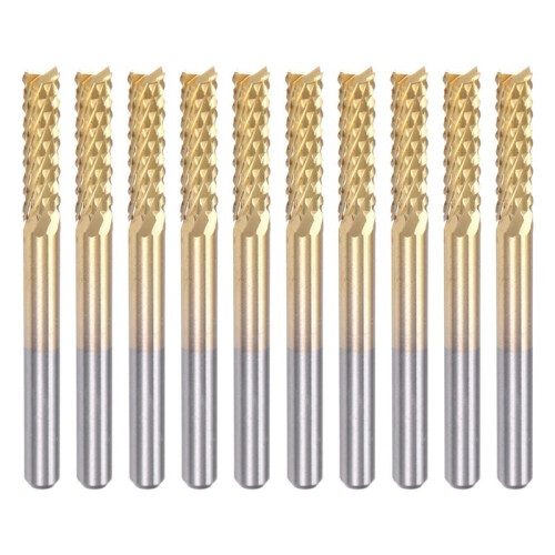 20PCS Titanium Coat Carbide End Mill Engraving Milling Cutter CNC Router Bits for PCB Machine, 1/8 Inch Shank 3.175Mm 1