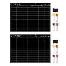 2X Magnetic Dry Erase Calendar Set 16X12 Inch Whiteboard Weekly Planner Organizer A3 White Board for Fridge Kitchen Home