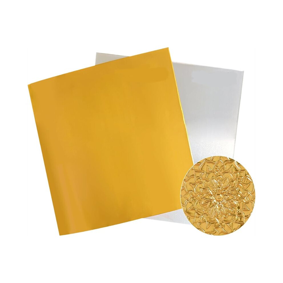 Embossing Foil Sheets, Gold & Silver 20 Pack 6X6in Aluminum Metal For Crafts, Tooling, Engraving, Card Making & Decor 6033511103070