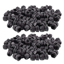 100 x Black Plastic Waterproof Connector PG11 5-10mm Diameter Cable Gland
