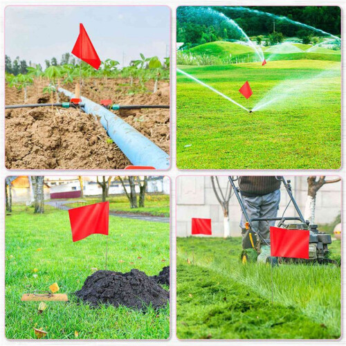 200Pack Marking Flags, Red Yard Flags 15x4x5Inch,  Flags, Lawn Flags Markers, Irrigation Flags, Landscape Flags 1