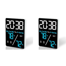 2X Digital Room Thermometer Hygrometer Alarm Clock Indoor Humidity and Temperature Measurement with LED Display