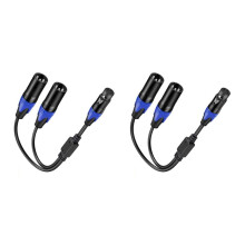 XLR-Splitterkabel, 1 XLR-Buchse Auf 2 XLR-Stecker, Y-Kabel, Symmetrisches Mikrofon-Splitterkabel, Audioadapter, 2Stück