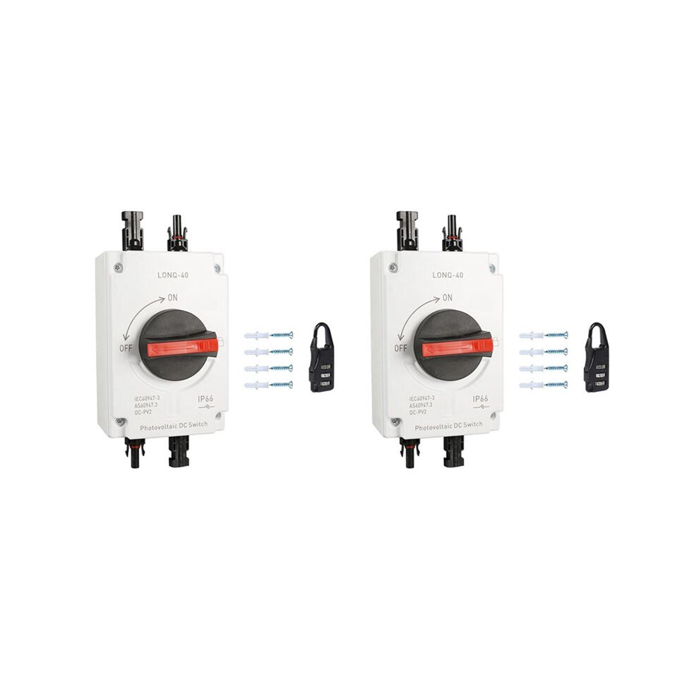 2X Pv Solar Photovoltaic Disconnect Lonq-40 Isolator Solar Ip66 Waterproof Dc1000v 32A 4P 6034164917250