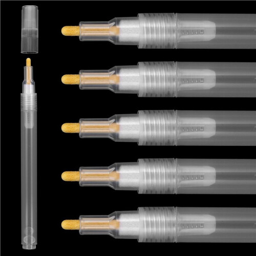 Acrylic Paint Markers,12 Pcs Empty Markers, Fillable Paint Touch  Pen, Round Tilted Flat  Refillable Paints 2