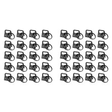 40 Stuks Sleutelhangerhardware met Sleutelhangerringen voor Tassenband, Zwart
