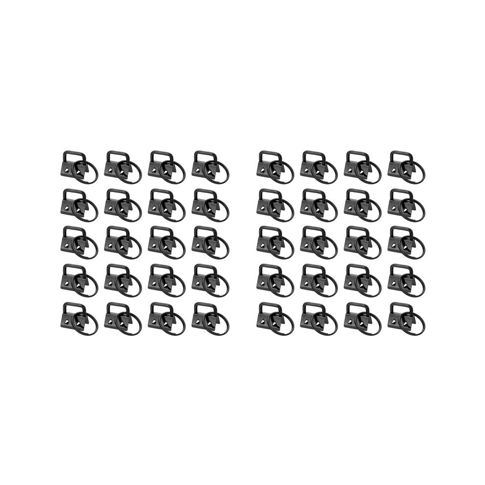 40Pcs Key Fob Hardware With Keychain Rings For Bag Webbing,Black 6034164945673