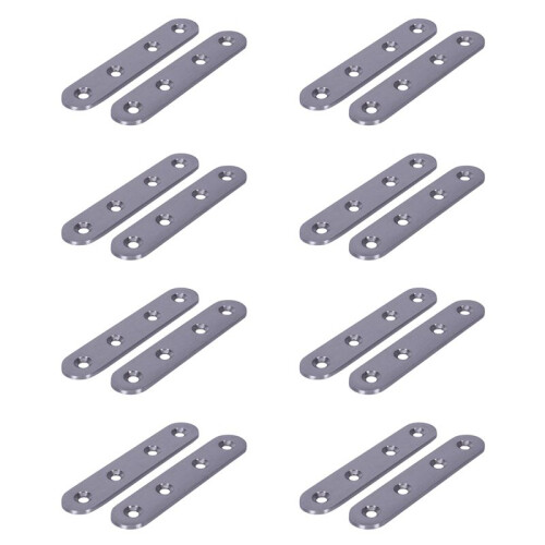 Flat Stainless Steel Repair Mending Fixing Plate Brackets Support 16pcs