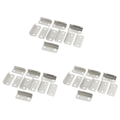 30 Pcs Home Office Silver Tone Metal Right Angle Drawer Lock Strike Plate