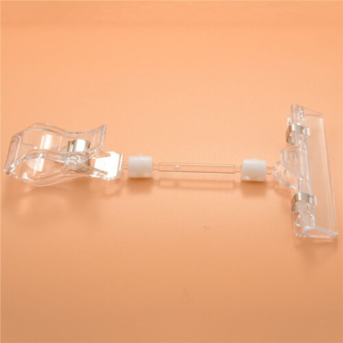 4pcs 6.5 Inch Height Transparent Plastic Double Clips Adjustable  Sign Card Display Holder 2