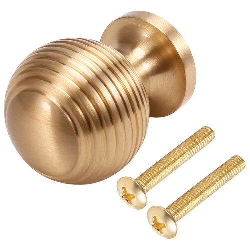 2X Solid Brass Cabinet Furniture Drawer Cabinet Door Handle Round Knobs Round Wardrobe Pull Door Handle 37mmx28mm 2