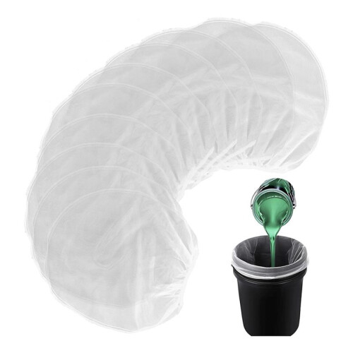 30 Pcs Paint Strainer Bag, 1 Gallon Paint Filter with Elastic Drawstring White Fine Mesh Top Opening Nylon Mesh Filter 2