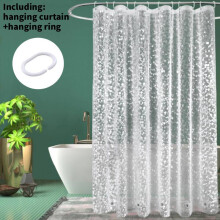 (180x180cm)Extra Wide Shower Curtain Eva Translucent Waterproof Anti Mould Wet Room Wider Shower Curtain Cobblestone Liner