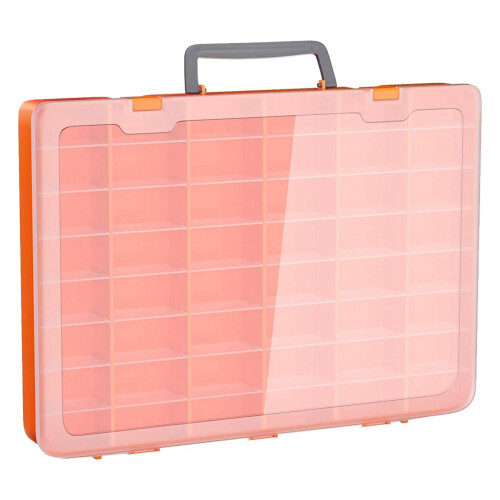 2X 48 Grids Large Plastic Organizer Box with Adjustable Dividers, Beads Storage Containers Compartment Tackle Box Case 1
