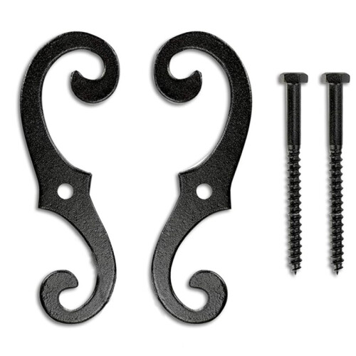 8PCS Cast Iron Shutter Fasteners - Decorative S-Shape Shutter Dogs Hardware - Rust-Resistant External Shutter Tieback 1