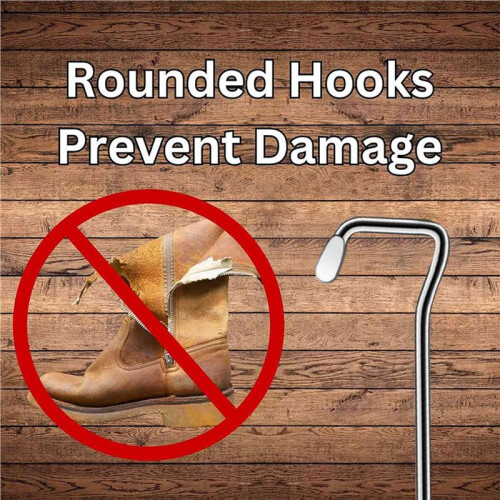 4pack Boot Hooks and Puller for Cowboy Boots, Wood Handles, Boot Pulls with Handle 2