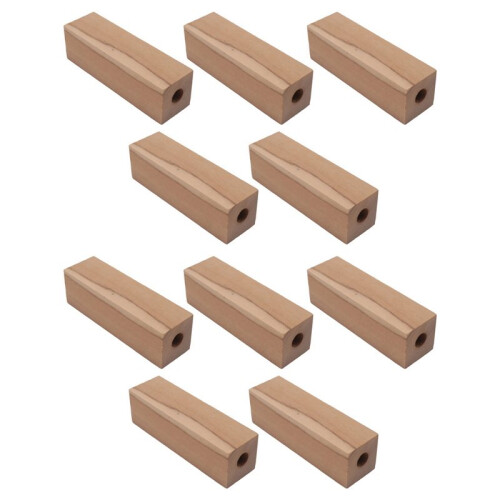 20x Blocos de Caneta Curta de Madeira de Oliveira, 10 Peças Pré-Perfuradas de 7 mm, 2,5 X 0,75 X 0,75 Polegadas 2
