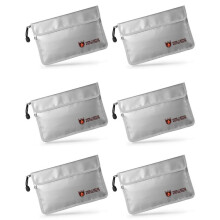 6X Bolsa de Documentos una Prueba de Fuego, Bolsa de Dinero Impermeable e IgníFuga con Cremallera, Bolsa de Almacenamiento Segura una Prueba de Fuego