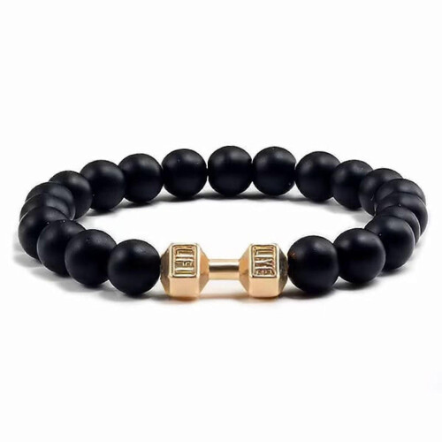 (Black matte, Gold) Dumbbell Bracelet