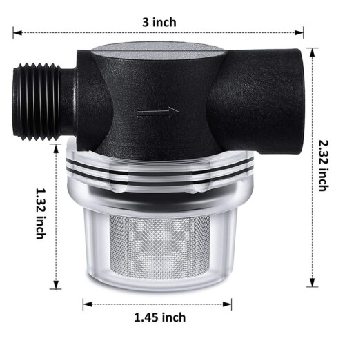 2X Water Pump Strainer Filter Set Include Twist  Pipe Strainer and Extra 50 Mesh Filter Screen, 1/2 Filter 2