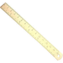 (Brass) Vintage Brass Handy Straight Ruler Metal Copper Bookmark with cm Inch Dual Scale(Copper)