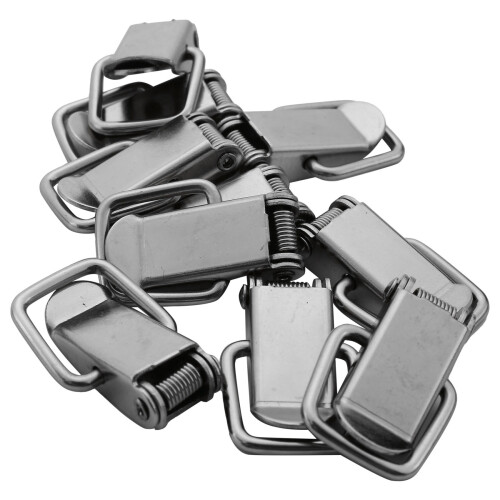 30Pcs Cabinet Spring Loaded Iron Straight Loop Toggle  45mm Length 2